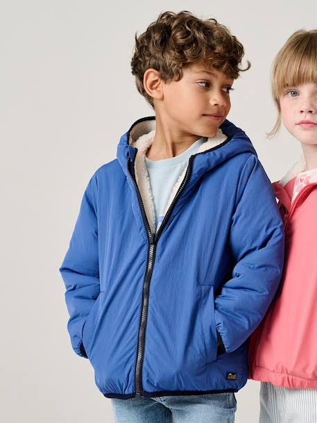 Reversible sherpa jacket royal blue - vertbaudet enfant 