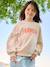 Girl's sweatshirt with positive message aqua green+pale pink - vertbaudet enfant 