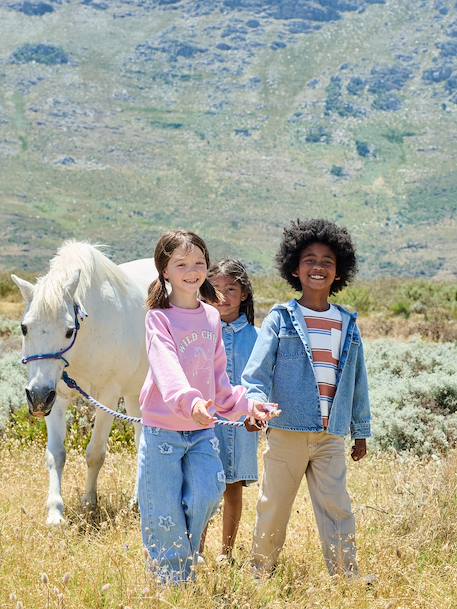 Boy's denim shirt double stone - vertbaudet enfant 