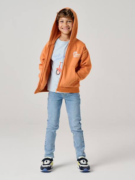 Zip-Up Hoodie for Boys orange - vertbaudet enfant 