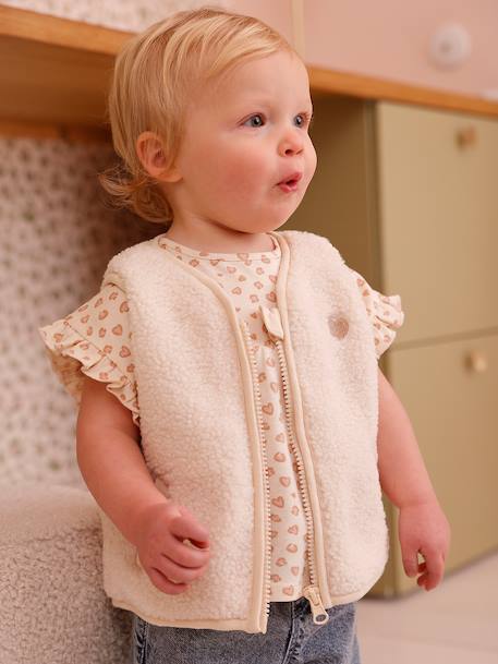 Rain coat 3-in-1 for baby girls with leopard print ecru - vertbaudet enfant 