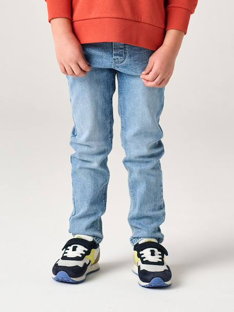 Pack of 2 Slim Leg Jeans with Elasticated, Adjustable Waist denim grey+double stone+stone - vertbaudet enfant 