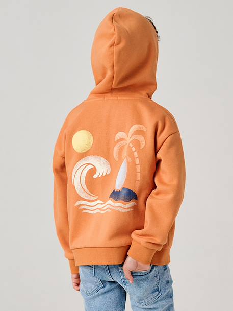 Zip-Up Hoodie for Boys orange - vertbaudet enfant 