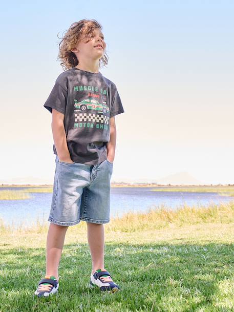 Boy's adjustable waist denim bermuda shorts double stone+stone - vertbaudet enfant 