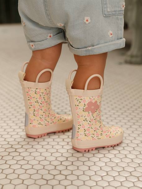 Printed Wellies for Toddlers printed beige+printed blue - vertbaudet enfant 