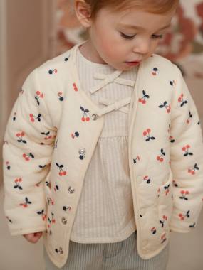 Baby-Jumpers, Cardigans & Sweaters-Cardigans-Quilted Cardigan for Girls 