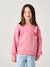 Basics Sweatshirt with Motif for Girls coral+peony pink+vanilla+violet - vertbaudet enfant 