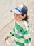 Striped boy's sweatshirt with placed motif pistachio+striped yellow - vertbaudet enfant 