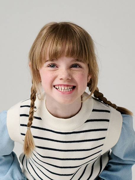 Sleeveless Jumper for Girls camel+ecru - vertbaudet enfant 