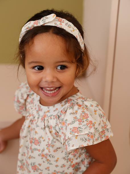 Baby dress set with culotte-style briefs and bandeau ecru - vertbaudet enfant 