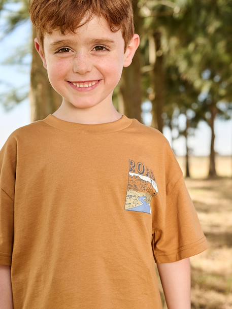 Boy's short-sleeved patterned T-shirt orange - vertbaudet enfant 
