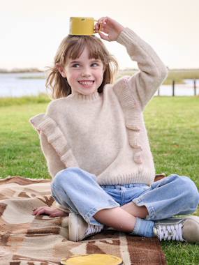 Girls-Cardigans, Jumpers & Sweatshirts-Jumpers-Knitted Jumper for Girls 