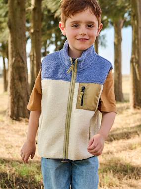-Gilet garçon sans manches en sherpa