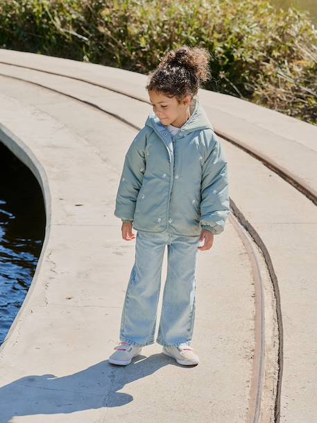 Wide-Leg MorphologiK Jeans for Girls, Medium Hip deep blue+light blue+medium blue - vertbaudet enfant 