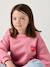 Basics Sweatshirt with Motif for Girls coral+peony pink+vanilla+violet - vertbaudet enfant 