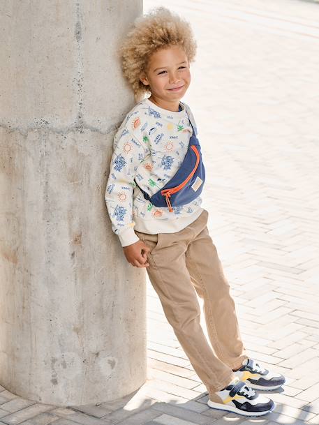 Round-neck sweatshirt for boys ecru - vertbaudet enfant 