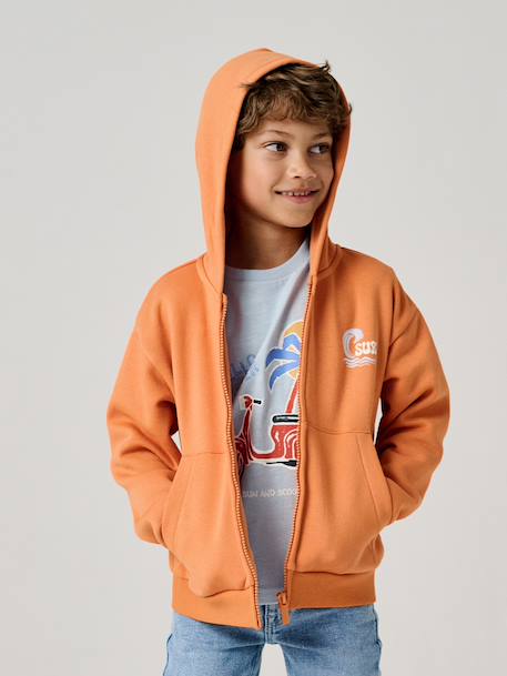 Zip-Up Hoodie for Boys orange - vertbaudet enfant 