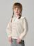 Sweat fille col claudine broderie anglaise écru+gris chiné+mauve+rose pâle+rouge - vertbaudet enfant 