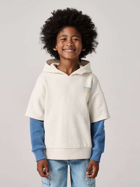 Double-Sleeve Sweatshirt for Boys ecru - vertbaudet enfant 