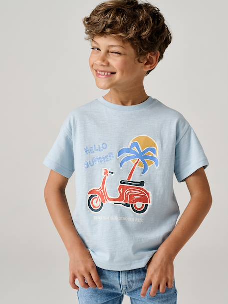 T-shirt manches courtes garçon anthracite+bleu ciel+jaune - vertbaudet enfant 