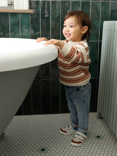 Pull bébé garçon rayé coton rayé beige - vertbaudet enfant 
