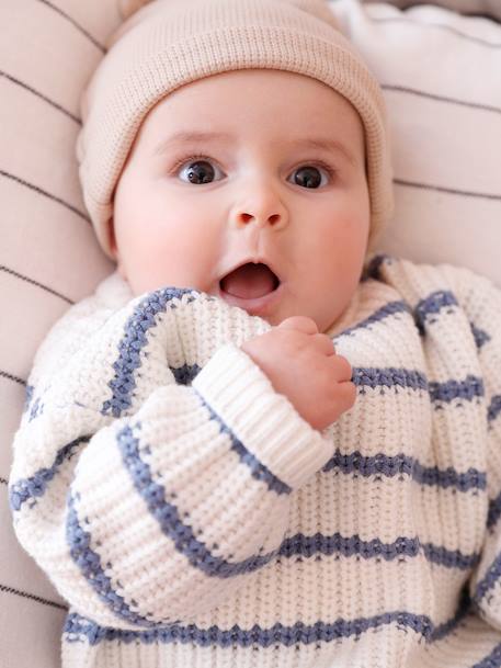 Sailor-Type Jumper with Opening on the Back, for Babies blue - vertbaudet enfant 