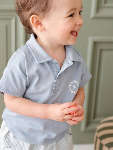 Ensemble polo pantalon bébé garçon rayé bleu - vertbaudet enfant 