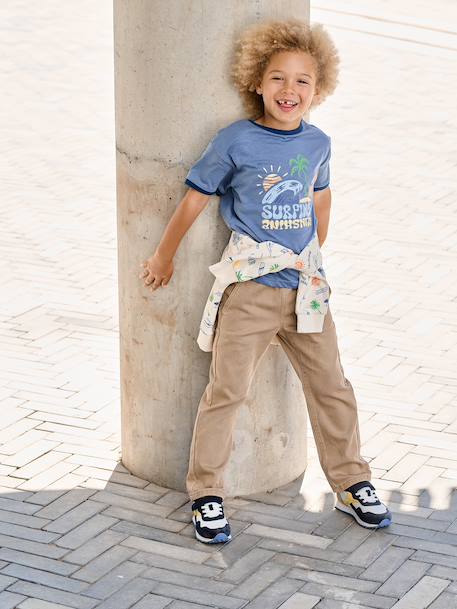 Pantalon garçon  fluide facile à enfiler garçon beige+bleu moyen+bleu nuit+terracotta - vertbaudet enfant 