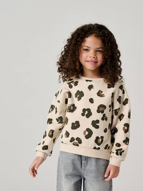 Sweatshirt with Fancy Motifs for Girls printed beige+printed white+rose+vanilla - vertbaudet enfant 