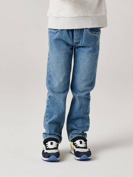 Jean garçon indestructible droit relax facile à enfiler denim brut+denim gris+double stone+stone - vertbaudet enfant 