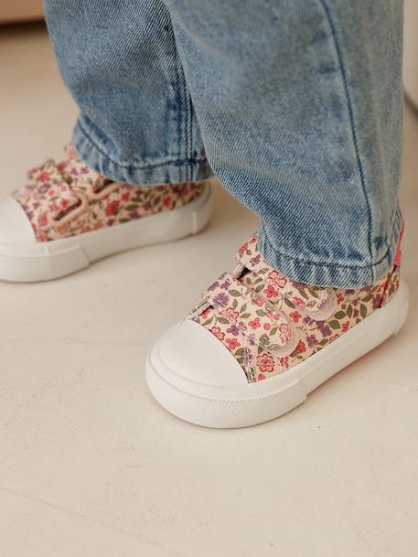 Baskets scratchées bébé rayé bleu+rose imprimé - vertbaudet enfant 