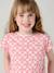 T-shirt fille imprimé noeud fantaisie manches courtes blanc+blanc imprimé+lavande+rose - vertbaudet enfant 