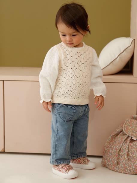 Pull bébé fille 2 en 1 écru - vertbaudet enfant 