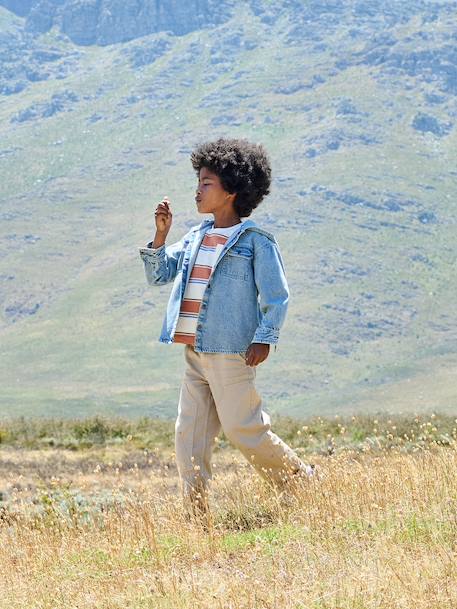 Boy's denim shirt double stone - vertbaudet enfant 
