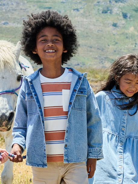 Boy's denim shirt double stone - vertbaudet enfant 