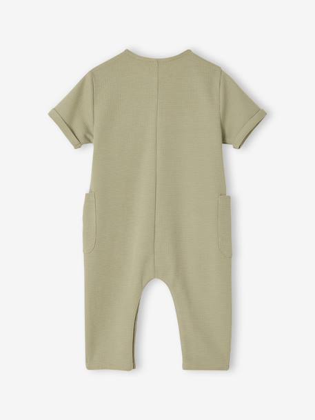 Honeycomb Jumpsuit for Babies sage green - vertbaudet enfant 