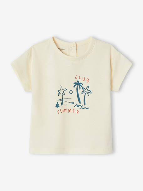 Pack of 2 short-sleeved t-shirts for babies ecru - vertbaudet enfant 