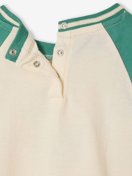 Organic cotton long-sleeved 'cool baby' T-shirt for babies green+mustard - vertbaudet enfant 