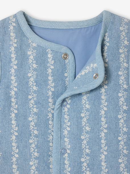 Denim flower sleeveless cardigan for babies stone - vertbaudet enfant 