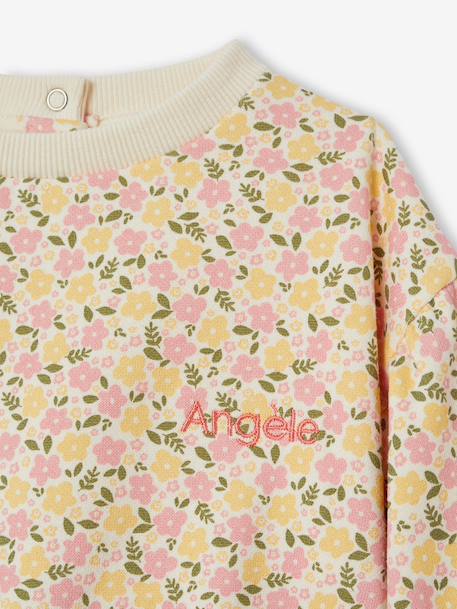 Printed Sweatshirt in Fleece, for Babies vanilla - vertbaudet enfant 