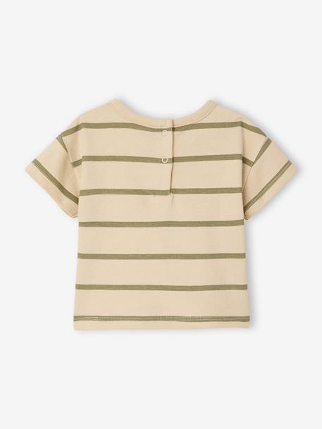 Striped cotton baby T-shirt striped blue+striped green - vertbaudet enfant 