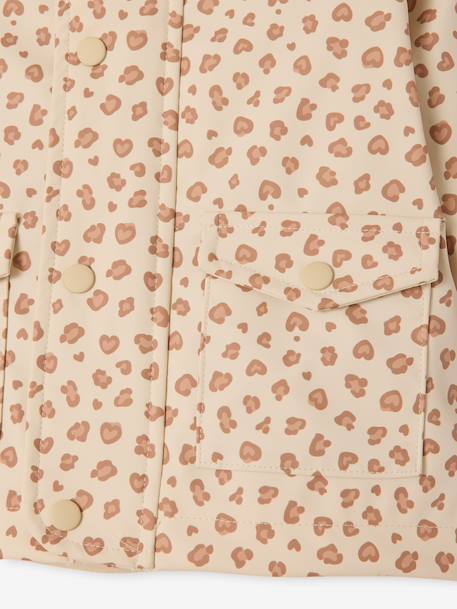Rain coat 3-in-1 for baby girls with leopard print ecru - vertbaudet enfant 