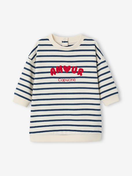 Customisable baby dress and leggings set striped navy blue - vertbaudet enfant 
