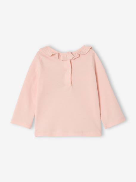 Pack of 2 long-sleeved frilled T-shirts pale pink - vertbaudet enfant 