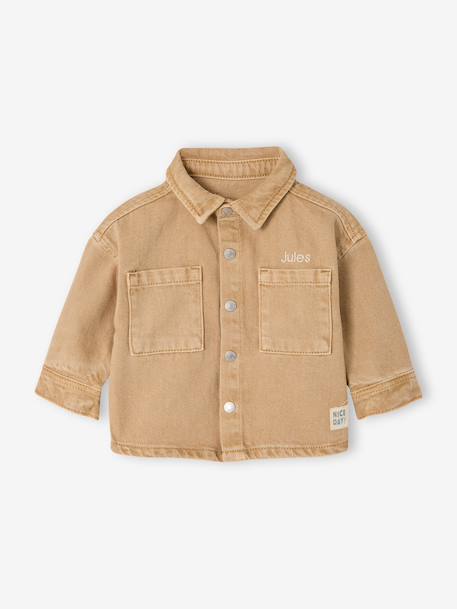 Surchemise bébé pressionnée sable+taupe - vertbaudet enfant 