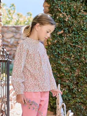 -Blouse fille manches smockées