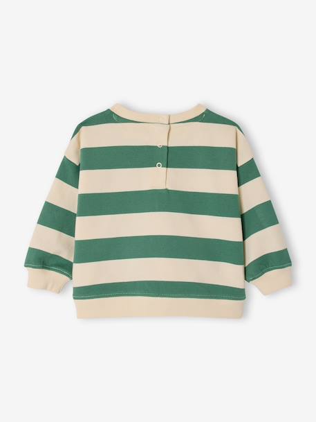 Striped long-sleeved baby sweatshirt striped green - vertbaudet enfant 