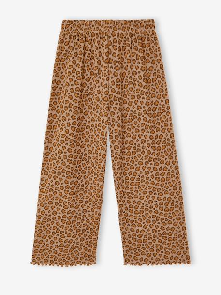 Girls' ribbed knit leggings beige+ecru+printed white - vertbaudet enfant 