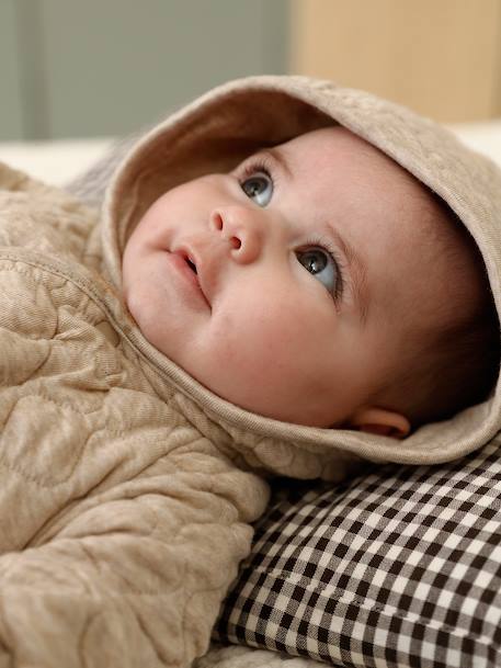 Baby playsuit in jersey marl beige - vertbaudet enfant 