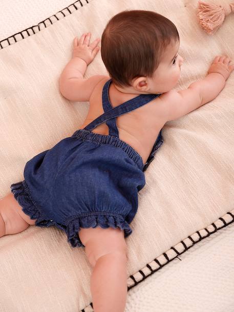 Barboteuse bébé fille en denim stone - vertbaudet enfant 